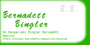 bernadett bingler business card